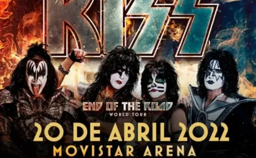 La gráfica con que se confirmó la nueva fecha para la despedida de KISS en Chile.