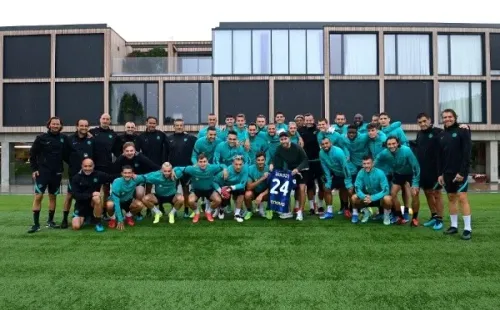 El plantel del Inter de Milán se reencontró con Eriksen tras lo ocurrido en la Euro 2020. Foto: Inter