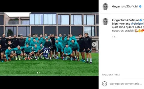 El mensaje de Vidal a Eriksen en Instagram.