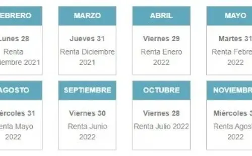 Calendario de pagos BTM