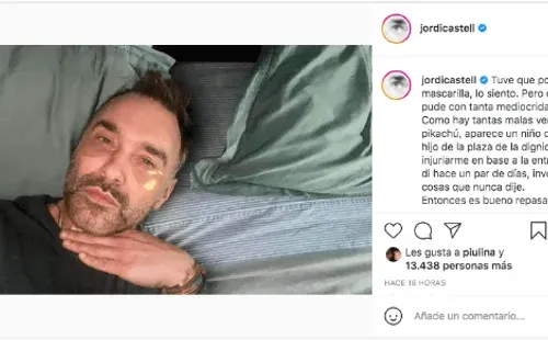 La nueva publicación de Jordi Castell, con su descargo por los dichos de David Nicolás.