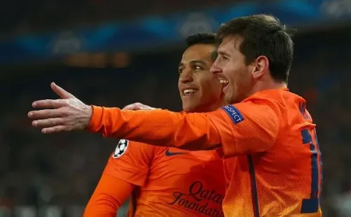 Alexis y Messi en el ataque de Barcelona.