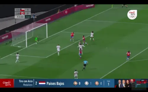 El palo de María José Urrutia ante Canadá en los Juegos Olímpicos de Tokio. Foto: YouTube