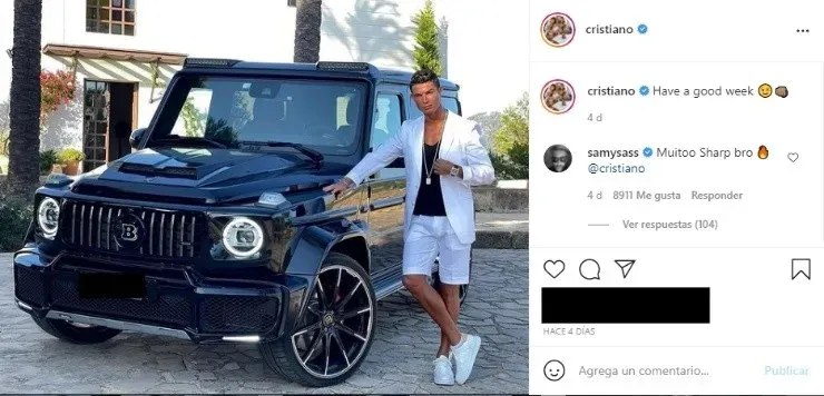 Cristiano Ronaldo sacó la camioneta del garage para lucirlo