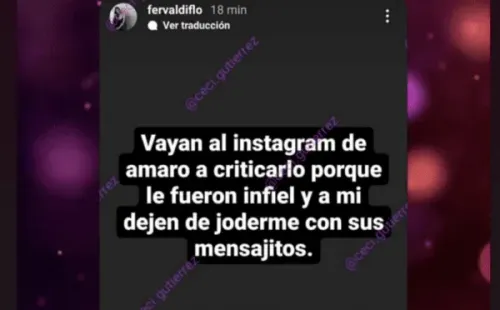 Las historias con que Cecilia Gutiérrez llamó la atención sobre la situación que está viviendo la ex de Amaro Gómez-Pablos, Fernanda Valdivia.(2)