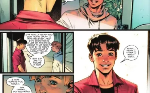 El momento en que Tim Drake confirma su bisexualidad en la publicación de DC Comics.