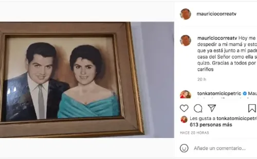 La publicación de Mauricio Correa sobre el fallecimiento de su madre.
