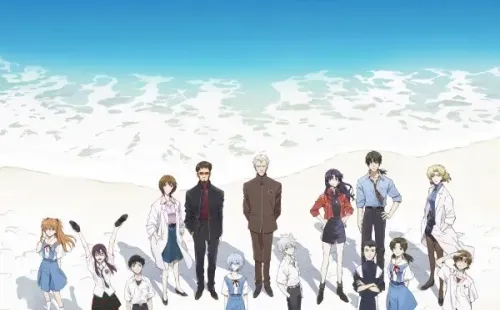 El afiche oficial deEvangelion 3.0+1.0 Thrice Upon a Time, la cuarta y última película del Rebuild of Evangelion.