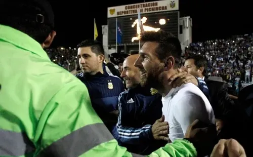 Lionel Messi y Jorge Sampaoli en la selección argentina.