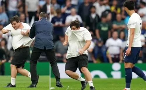 El invasor no alcanzó a llegar a su meta: abrazar al coreano autor del gol.