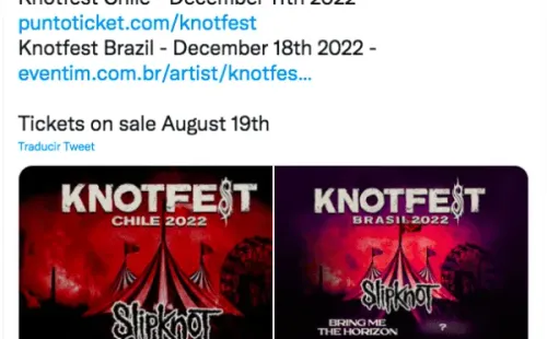 El anuncio del primer show en Chile de Mr. Bungle, junto a la parrilla del Knotfest.(1)