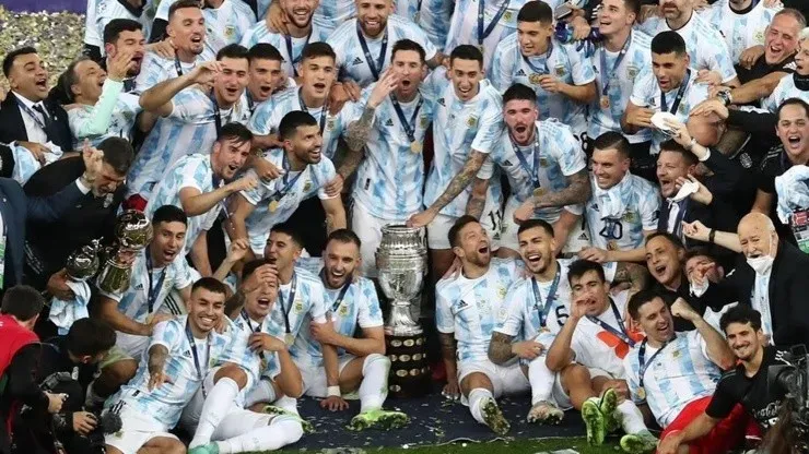 La selección argentina celebra el título de la Copa América 2021