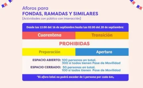 Detalle del programa del Gobierno en fondas. (Foto: Gob. de Chile).