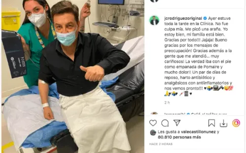 La publicación de Julio César Rodríguez, tras ser picado por una araña.(1)