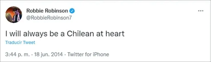 “Siempre seré chileno de corazón”, decía Robbie a los 15 años
