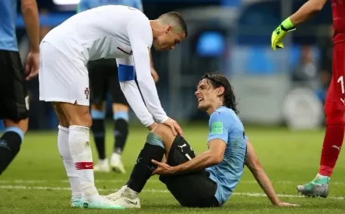 Cristiano Ronaldo y Edinson Cavani en el último Mundial de Rusia 2018