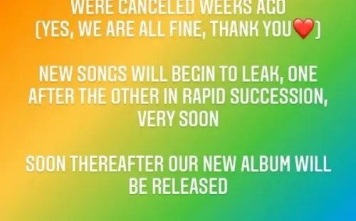 El anuncio de Limp Bizkit en Instagram.