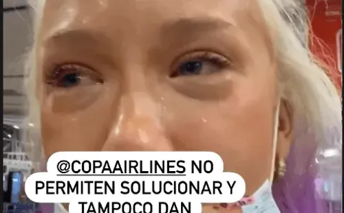 Vesta Lugg rompe en llanto y vive dramática situación con aerolínea.(6)