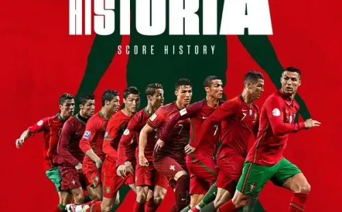 La imagen con la que la selección de Portugal celebró el récord de Cristiano Ronaldo.