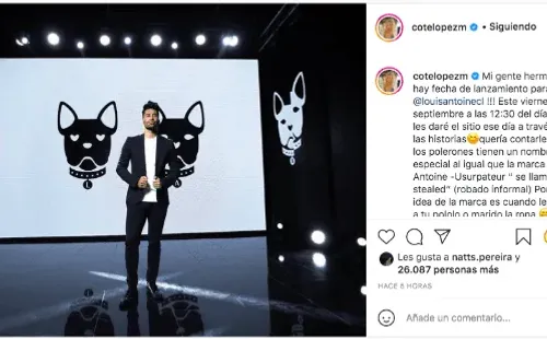 Cote López anuncia lanzamiento de su línea de ropa a través de su cuenta en Instagram.
