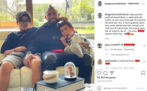 El mensaje de Vidal a sus hijos. Foto: Instagram