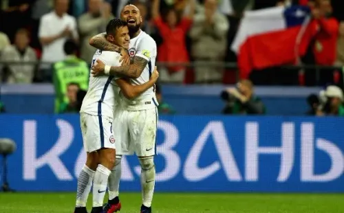 during the FIFA Confederations Cup Russia 2017 Semi-Final between Portugal and Chile at Kazan Arena on June 28, 2017 in Kazan, Russia.-Not Released (NR)