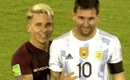 Yeferson Soteldo fue felicitado por Lionel Messi.
