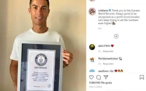 Cristiano Ronaldo subió en sus redes sociales su certificado