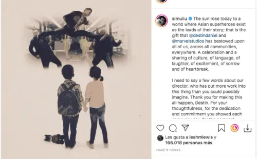 La sentida carta de Shang-Chi en Instagram para los fans de Marvel.