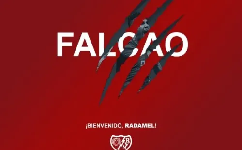 La imagen con la que Rayo Vallecano presentó a Radamel Falcao.