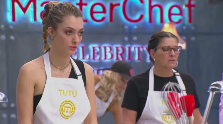 Tutú Vidaurre descompuesta ante las pirañas en Masterchef Celebrity.