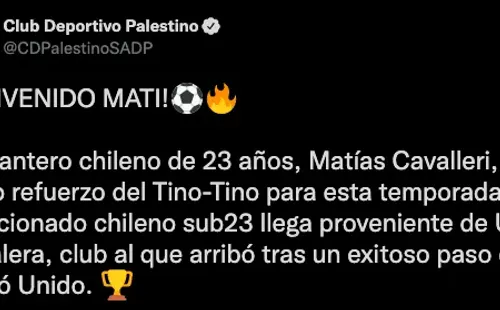 La bienvenida de Palestino a Matías Cavalleri