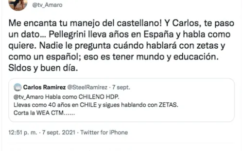 José Antonio Neme sale en defensa yle hizo un cariñito en Twitter a Amaro Gómez-Pablos.(1)