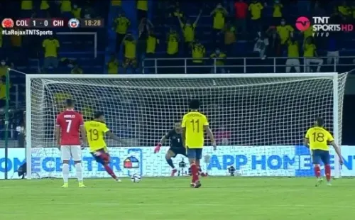 Miguel Borja marca la apertura de la cuenta desde los 12 pasos (Pantallazo)