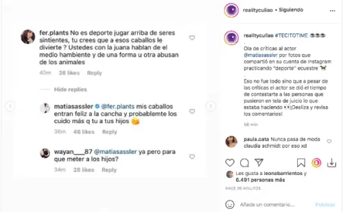 Matías Assler recibe críticas animalistas tras mostrarse jugando polo y responde furioso.(1)