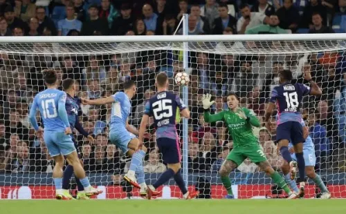 Christopher Nkunku anotó un triplete ante Manchester City. Foto: Getty Images