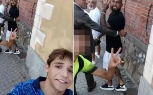 Vidal hatsa posó para selfies con los emocionados fanáticos. (FOTO: Stampa)