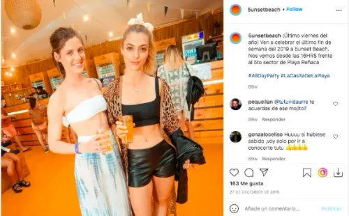 Tutú Vidaurre en5unset Beach, el local de Camilo Figueroa, la pareja de Mayte Rodríguez.