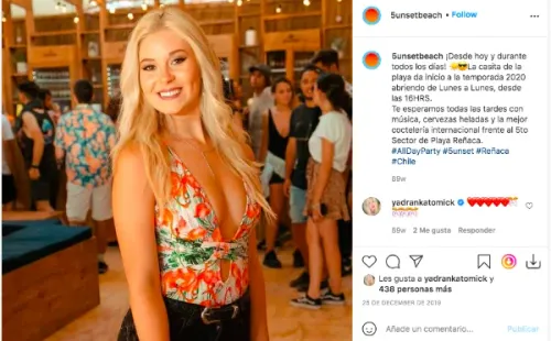 Yadranka Tomic en5unset Beach, el local de Camilo Figueroa, la pareja de Mayte Rodríguez.
