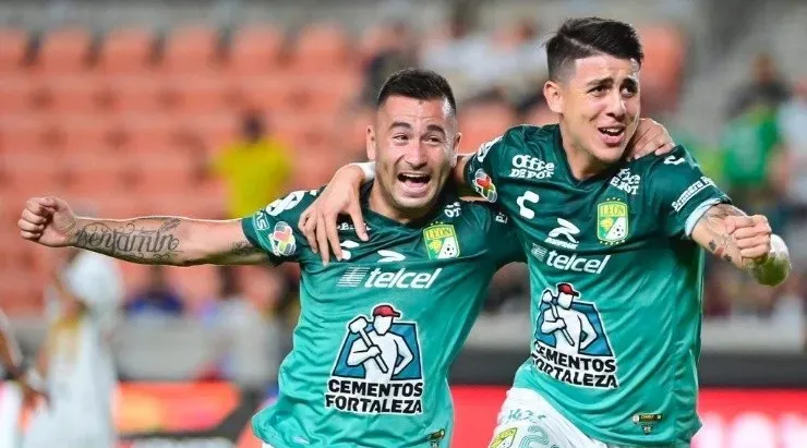 Jean Meneses festeja el paso a la final de la Leagues Cup 2021 con el León de México| Foto: @Clubleonfc