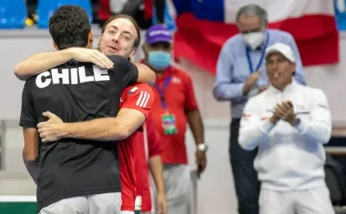 Massú fue uno de los que más animó a Chile en la llave ante Eslovaquia. Foto: Copa Davis