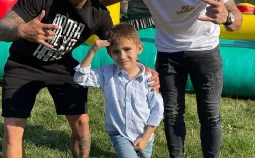 Ignacio Jara y Maximiliano Falcón fueron parte de los festejos albos por Fiestas Patrias