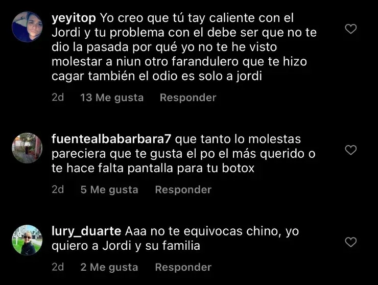 Las reacciones de la gente ante las publicaciones del Chino Ríos sobre Jordi Castell.(7)