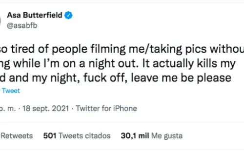 Los polémicos tuits de Asa Butterfield, el protagonista de la serie de Netflix Sex Education.(1)