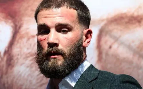 Así quedó el rostro de Caleb Plant tras su cara a cara con Saúl Canelo Álvarez. Foto: Getty Images