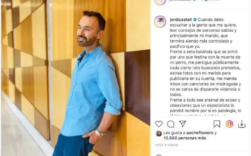 Jordi Castell y la publicación con la que se retractó de las amenazas al Chino Ríos.