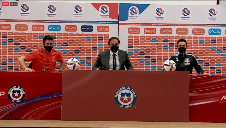 Fernando de Paul y Gabriel Suazo respondieron serios ante los micrófonos previo al Superclásico.Foto: ANFP