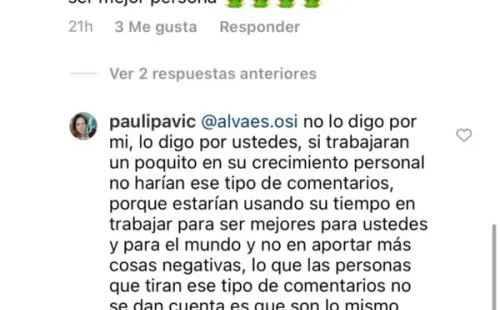 La respuesta de la esposa del Chino Ríos, Paula Pavic, ante el ataque que recibió en Instagram.