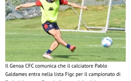 Con este comunicado el equipo italiano confirma la inscripción de Pablo Galdames