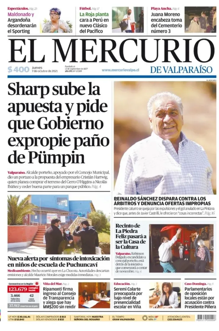 Entrevista a Reinaldo Sánchez en El Mercurio de Valparaíso